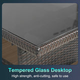 Patio Dining Sets 7 Pieces Outdoor Table and Chairs Patio Dining Table Set with Space Saving Rattan Chairs Outdoor Backyard Porch Poolside Balcony Garden Furniture with Coffee Table (Blue) PayLessHere