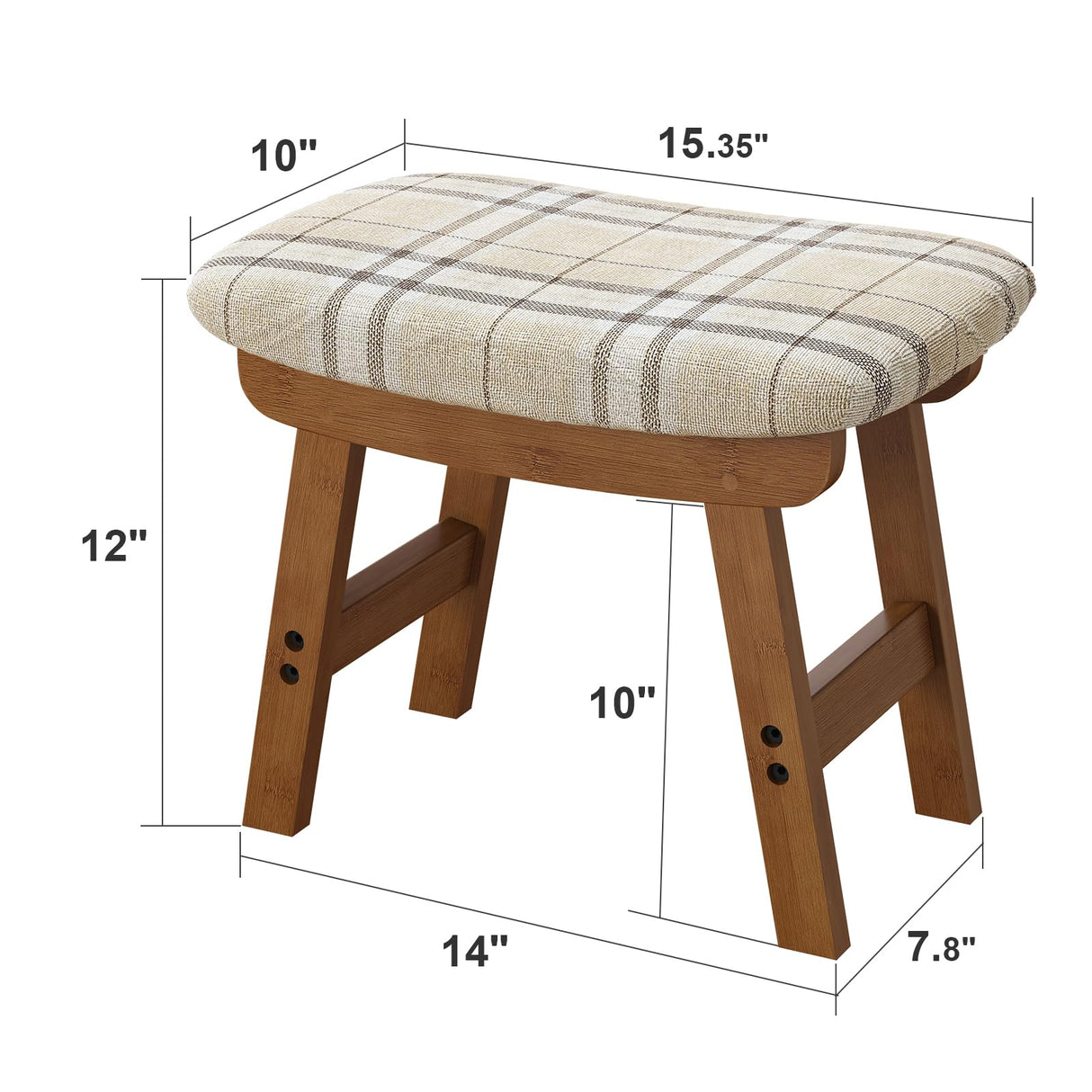 viewcare Foot Stools Ottoman, Small Foot Stool Ottoman, and Footstool, Wooden Foot Stool, Sofa Footrest Extra Seating for Living Room Entryway Office viewcare