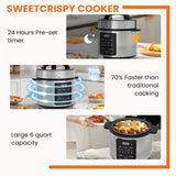 Sweetcrispy 6 QT Electric Pressure Cooker 12-in-1 Multi Digital Cookers, Rice Steamer Yogurt Maker Stainless Steel Sweetcrispy