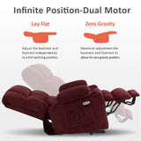 MCombo Dual Motor Power Lift Recliner Chair with Massage and Heat for Elderly People, Infinite Position, USB Ports, Cup Holders, Fabric 7890 (Medium, Burgundy) MCombo