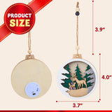 Joiedomi 6 Pcs LED Christmas Hanging Wooden Reindeer Ornaments, Christmas Light Up Ornament for Christmas Tree Decoration, Xmas Lighted Pretty Ornament, Presents, Party Supplies Decorations Joiedomi
