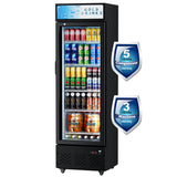 ECEVT 12 Cu.ft. Commercial Refrigerators Glass Door Beverage Refrigerators Commercial Fridge Upright Display Cooler with Soft LED Light and Adjustable Shelves for Restaurant Grocery Stores Home ECEVT