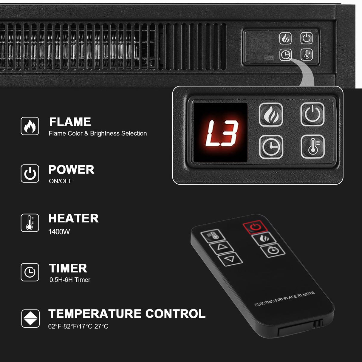 44Inch Electric Fireplace with Mantel, Fireplace Mantel with Stacked Stone Surround, Freestanding Fireplace Heater with LED Flame,White Corner Firebox with 23" Fireplace Insert for Bedroom,Living Room BOSHIRO