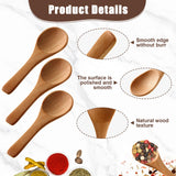 Boao 50 Pcs Small Wooden Spoons, 3.5'' L, Mini Wood Spoons Bulk Nature Tiny Spoons Little Wooden Teaspoons for Jars Sugar Creamer Honey Spices Salt Kitchen Supplies Boao
