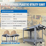 HPDMC 500 lbs Capacity Service Utility Cart, 36'' x 24'' HPDMC