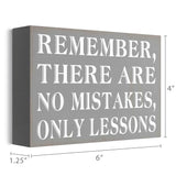 Barnyard Designs Wooden Box Sign Motivational Desk Decor, Inspirational Office Desk Decorations for Women Office Bathroom Shelf Décor (No Mistakes) Barnyard Designs