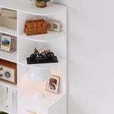 IRONCK Corner Bookshelf and Bookcase with 2 Drawer and 10 Open Shelves, 76.8" Height L Shaped Storage Shelf Corner Combination, for Living Room Home Office, Modern White IRONCK