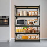 BIG RED Storage Shelving Unit, 5-Tier Adjustable, Heavy Duty Metal Garage Shelves/Utility Rack for Kitchen, Pantry, Basement, Bathroom, Laundry - 2,000 lbs Capacity, Black, 72" H x 48" W x 18" D BIG RED