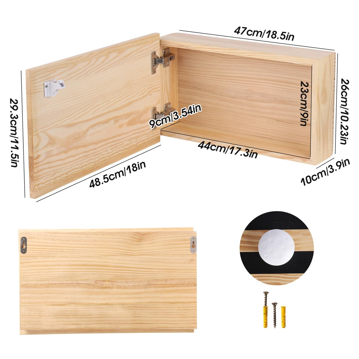 Hidden Gun Storage American Flag - Concealment Gun Safes for Valuables, Guns, Jewelry, Cash/Solid Wood Construction（Lockable） Homvle