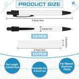 Yexiya Sublimation Pens Blank Heat Transfer Pen Sublimation Ballpoint Pen with Shrink Wrap White Aluminum Customized Clip Pen School Supplies for Christmas Office School Stationery Supplies (10 Sets) Yexiya