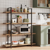 OtterOasis 4-Tier Industrial Bookshelf - Rustic Open Wood Display Shelf for Home & Office OtterOasis