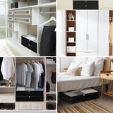 Fixwal Black Underbed Storage Bags with Clear Window and 2 Reinforced Handles Under Bed Storage Containers for Clothing, Bedding, Comforter (2 Pack) Fixwal