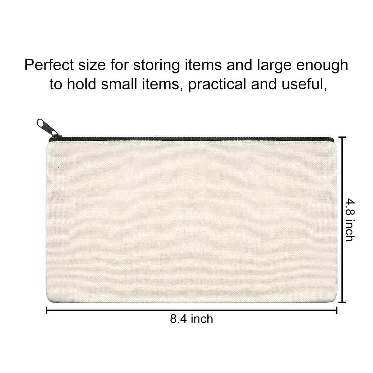 Outus Canvas Zipper Pouch Bags Canvas Pencil Pouch Blank Makeup Bags DIY Craft Bags Pencil Case Multipurpose Cosmetic Pouch for Cosmetic Toiletry Stationery Storage (30 Pieces) Outus