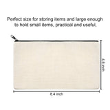 Outus Canvas Zipper Pouch Bags Canvas Pencil Pouch Blank Makeup Bags DIY Craft Bags Pencil Case Multipurpose Cosmetic Pouch for Cosmetic Toiletry Stationery Storage (30 Pieces) Outus
