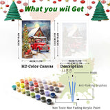 WEMEON Christmas Paint by Numbers Kit for Adults- Red Truck Adult Paint by Number Kits on Canvas Arts Crafts for Adults(16 x 20 Inch) WEMEON