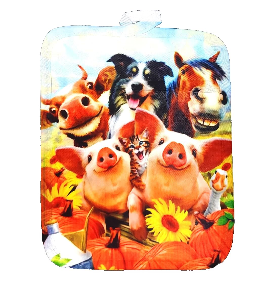 Sublimation Blanks 9"x7" Polyester/Cotton White Pot Holders with Sublimation Pocket DIY Set of 6