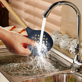 Silicone Cooking Utensils Set - 446°F Heat Resistant Silicone Kitchen Utensils for Cooking,Kitchen Utensil Spatula Set w Wooden Handles and Holder, BPA FREE Gadgets for Non-Stick Cookware (Navy Blue) oannao