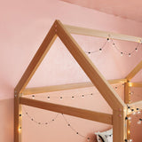 Merax Twin Size Wooden House Bed, Wood Color Merax