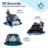 Timber Ridge 12 x 11ft Pop Up Gazebo, Portable Instant Screen House with Netting, Easy 60-Second Set-Up, Fits 6 People, Ideal for Camping, Backyard, Patio, Tailgating, Picnics TIMBER RIDGE