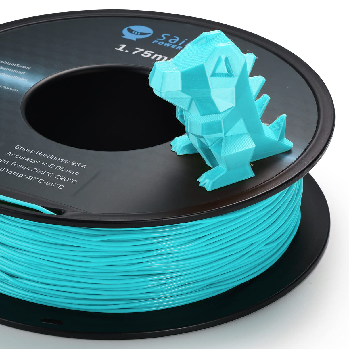 SainSmart Neon Color TPU, 1.75mm Flexible TPU 3D Printer Filament 800g, Dimensional Accuracy +/- 0.05 mm, Neon Cyan SainSmart