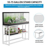 VOWNER 55-75 Gallon Fish Tank Stand - Metal Aquarium Stand, 48.4" x 14.9" x 29.5" Heavy Duty Reptile Tank Stand, Adjustable 2-Tier Fish Tank Rack Shelf for Home Office, Tank not Included, White VOWNER