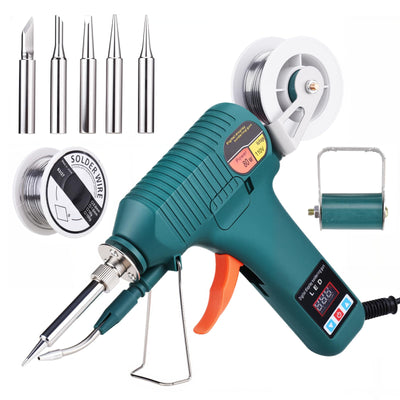 Soldering Gun Kit - Soldering Iron Kit with Adjustable Temp 180-520°C, ON/OFF Button, 80W LED Digital Internal Heat Soldering Gun, Auto Send Tin Soldering Kit for Electronics Welding Repair DIY