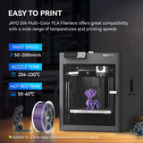 JAYO Silk PLA Filament 1.75mm Dual Colors Black Blue, Coextrusion Dual Color 3D Printer Filament, Shiny Multicolor Change, 1.1kg Spool(2.4lbs), Accuracy +/- 0.02mm for Most FDM 3D Printers JAYO