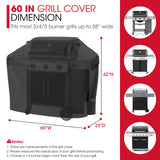 Unicook Grill Cover 60 Inch, Heavy Duty Waterproof Gas Grill Cover for Outdoor Grill, Fade and UV Resistant BBQ Cover, Durable Barbecue Cover, Compatible with Weber Char-Broil Nexgrill and More Grills Unicook