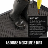 Gorilla Grip 100% Waterproof All-Season WeatherMax Doormat, Durable Natural Rubber, Stain and Fade Resistant, Low Profile, Indoor Outdoor Door Mats, Easy Clean Patio Entrance Mat, 17x29, Gray Diamond Gorilla Grip