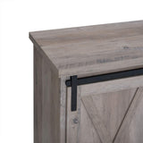 Walker Edison Abbey Modern Farmhouse Sliding X Barn Door Accent Console, 32 Inch, Grey Wash Walker Edison
