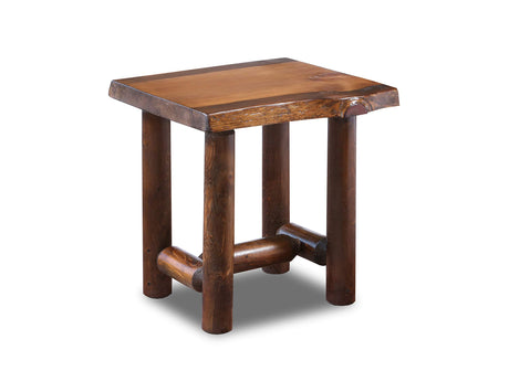 Southern Rustic Logwerks Rustic Log Live Edge End Table – Small Indoor End Table or Night Stand Table Live Edge Wood (Honey Pine) Southern Rustic Logwerks
