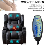 Oprisen Power Recliner Chair Set of 3 Overstuffed Home Theater Seating w/Heat Massage Electric Movie Gaming Sofa Reclining Sleeper Chair with LED Light/Lumbar Pillow/USB Port/Cup Holders Oprisen