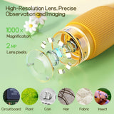 WINWEND Kids Microscope Pocket Microscope -1000X Portable Microscope for Kid | Photo and Video Mini Microscopes | 2'' Digital Little Scientist Microscopes for 3-10 Age Years Old Boys Girls Toys Gifts WINWEND