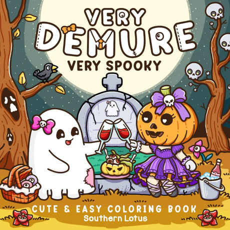 Very Demure Very Spooky: Coloring Book for Adults and Teens Featuring Creepy Adorable Characters in Cozy and Spooky Vibes, Cute and Easy Designs for ... Stress Relief (Spooky - Cute - Easy Coloring) WoodArtSupply