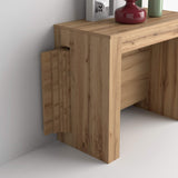 Mobili Fiver, Easy, Extendable Console Table with Extension Leaves Holder, 17,7(120,1) x35,4 in, Rustic Oak, for 4-12 People, Space-Saving Dining Table, Italian Furniture Mobili Fiver