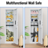 53" Wall Gun Safe, Wall Safe Between Stud, Hidden Wall Gun Safe for Rifles with Adjustable Shelves,Assembled Rifle Gun Safe for Storage Firearm Money Valuables White CuisinSmart