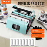 VEVOR Tumbler Heat Press Machine and Sublimation Tumblers, Tumbler Press Set with 8pcs 20OZ Blank Tumblers, Mug Press Cup Press for 11-30oz Tumblers Mug, with Heat Transfer Paper, Gloves, Tape VEVOR