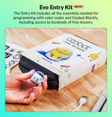 Ozobot Evo Entry Kit: Interactive Coding Robot, Kids Ages 5+, Includes Color Code Markers, Charging Cable, Zip Case, Access to 700+ STEM Lessons - Educators & Parents, No Coding Experience Required Ozobot