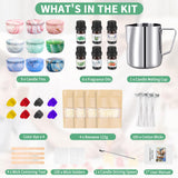 Trulloyoo Candle Making Kit for Adult, DIY Candle Making Supplies Include Beeswax, Wicks, Candle Tins, Essential Oils, Dyes, DIY Arts & Crafts Gift for Kids, Beginners, Adults Trulloyoo
