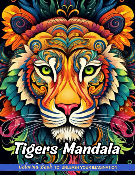 Tigers Mandala: Christmas Coloring Books with Tigers Mandala for Stress Relief and Relaxation (Coloring Pages for Kids & Adults) Majosta
