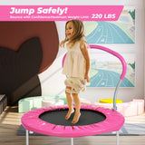 Roinoim 36 Inch Mini Trampoline for Kids with Handle, Indoor Round Toddler Trampoline, Pink Roinoim