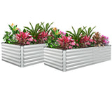 FOOWIN 2pcs 8x4x2ft Galvanized Raised Garden Bed, Planter Raised Garden Boxes Outdoor, Large Metal Raised Beds for Gardening, Garden Bed for Vegetables, Flowers, Herb,478 Gallon Capacity, Silver FOOWIN