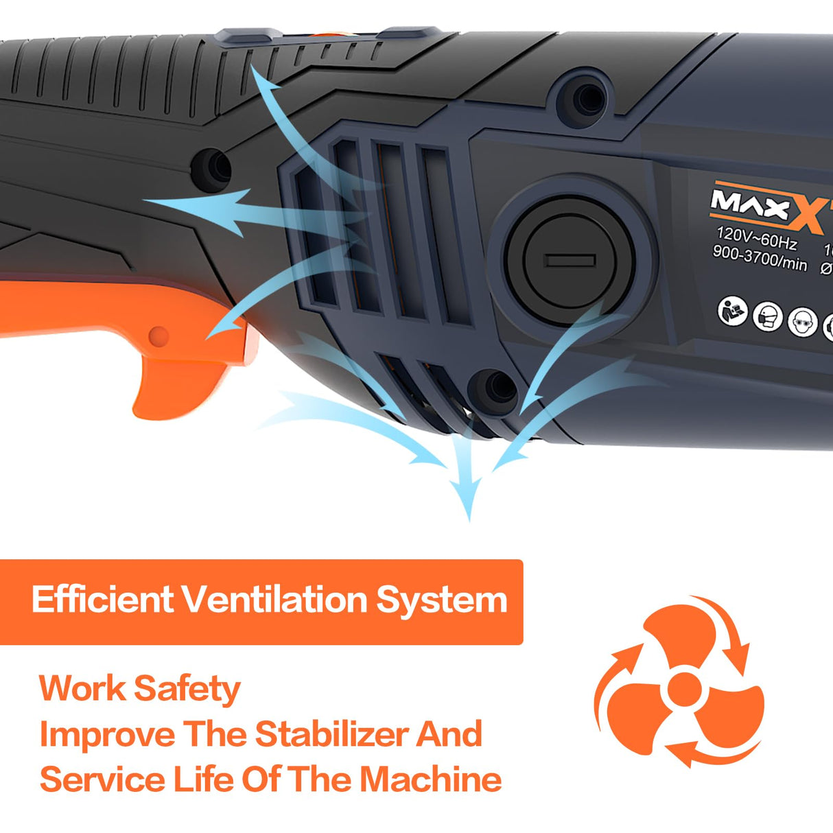 MAXXT Burnishing Polishing Machine, 1300w Surface Conditioning Tool, 6 Speed Variable 3200RPM Motor Drum Machine Grinder, Handheld Electric Stainless Steel Polisher With 3 Polishing Wheels MAXXT