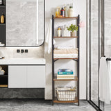 YMYNY Bookshelf, 5-Tier Ladder Shelf Organizer, Narrow Shelving Unit, Corner Storage Racks, Large Capacity Bookcase, for Home Office Living Room Balcony Bathroom, 57.7" H, Metal Frame,UHBC005H YMYNY