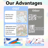 Aestalrcus Framed Paint by Numbers Kit for Adults Beginners - Elephant Paint by Numbers with Frame Kids,Paint by Number (12 * 12 Inch) Paint by Number for Adults Gift Home Wall Decor Aestalrcus