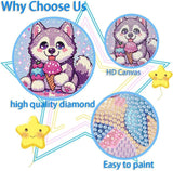 cviokrdu 4 PCS Diamond Art Kits for Kids, Animal Diamond Art for Kids Ages 4 8 12, Cute Alpaca Dolphin Dog Gem Art Kit Crafts Beginners for Gift Home Wall Decor(6x6inch) cviokrdu