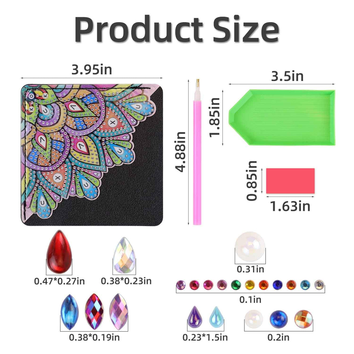 4 Pcs Diamond Art Bookmarks Kits Leather Corner DIY Diamond Art Bookmark for Book Lovers Reading Lovers Adults Women Triangle Making Diamond Bookmark Mandala Flower Crafts Supplies Birthday Gifts TKYPZY