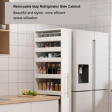 WEIDPHL Light walnut,Large, Slim Storage Cart, Kitchen Rolling Cart, Narrow Storage Cabinet with Handle & Wheels, Wood Spice Rack Next to Fridge, Pantry Shelf for Kitchen, Small Spaces WEIDPHL