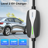 SEGUMA Level 1/2 EV Charger, 16Amp Electric Car Charger Portable EV Charger 25FT Cable with NEMA 6-20 Plug and NEMA 5-15 Adapter, Home Mobile EV Charging Station for J1772 BEVs/PHEVs 110V-240V(Black) SEGUMA