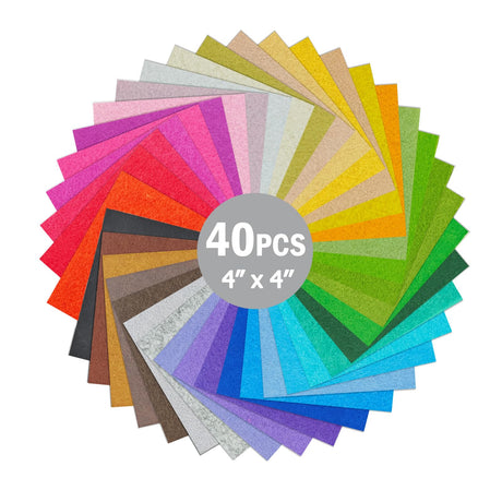 Loyisal 40PCS Felt Fabric Sheets Craft - 4"x 4" Assorted Colors - 1mm Thick Square Nonwoven Felt Fabric for Crafts DIY Loyisal